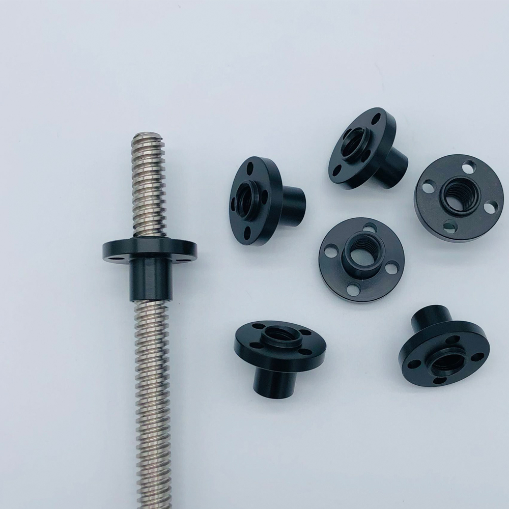 Rosca de tornillo de plomo T5, 8mm, paso de 1mm, 1mm/2mm/4mm, 100/200/300/400/500/550mm con tuerca de nailon, varilla Trapezoidal para impresora 3D CNC, 1 ud.