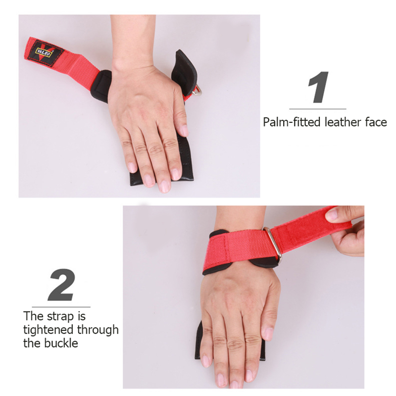 Guantes de levantamiento de pesas de cuero para el cuidado de la palma de la aptitud de la protección de la palma correas de alta resistencia potencia alternativa