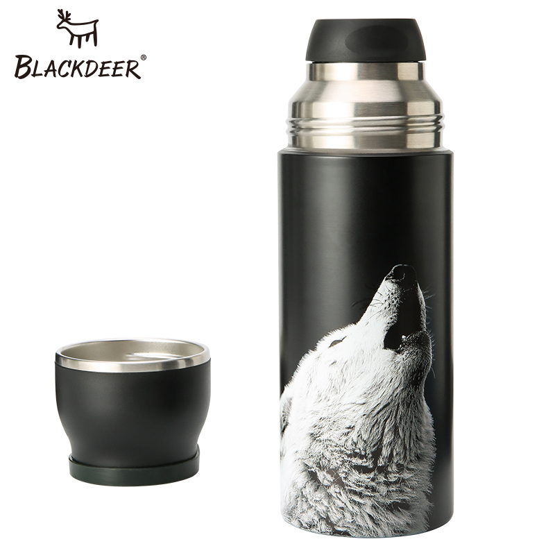 Blackdeer Buitensporten Fles Thermos Beker Met Handvat Dubbele Laag 316 Roestvrij Seel Pixel Dier 3D Thee Water Thermoskan