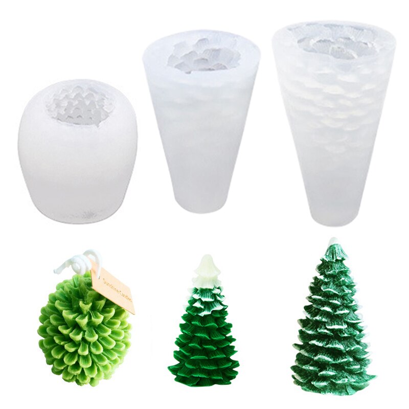 Siliconen Kaars Zeep Maken Mold Diy Creatieve 3D Kerstboom Bakvorm Cake Chocolade Decoratie Gereedschappen