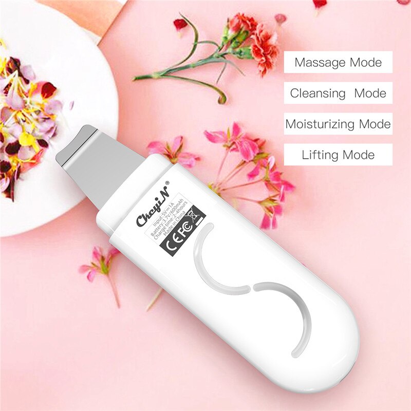 CkeyiN Ultrasonic Skin Scrubber Deep Cleaning Skin Care Peeling USB Plug Beauty Face Acne Blackhead Remover Ultrasound Machine
