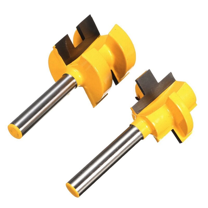 2 pcs Tongue Groove Router Bit 1/4" Shank Huge Crown Molding Tenon Line Cutter