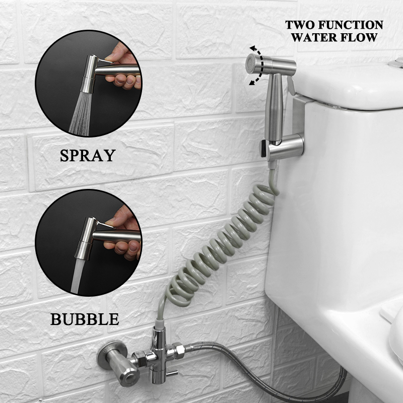 Bidet Douche Kranen Wc Handheld Spuiten Rvs Douche Set Tank Haak Bidet Sproeier Zelfreinigende Shattaf Voor Badkamer