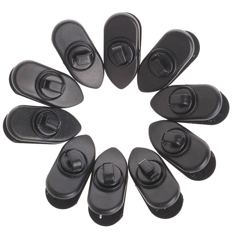 10 Stks/set Kabel Cord Clip Clamp Kraag Revers Shirt Houder Voor Hoofdtelefoon Oortelefoon Zwart/Wit Plastic