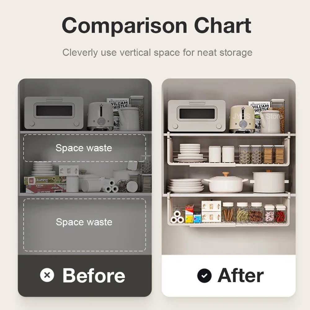 Estante de almacenamiento de cocina expandible, cesta de almacenamiento de armario multiusos, cesta colgante de Metal de gran capacidad, estante colgante retráctil