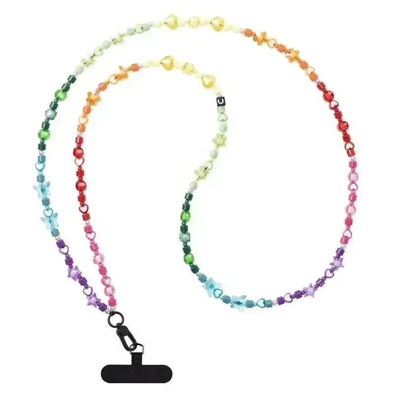 Gouden en zilveren metalen lange ketting, universele telefoonkoord, telefoonhanger.: Goud