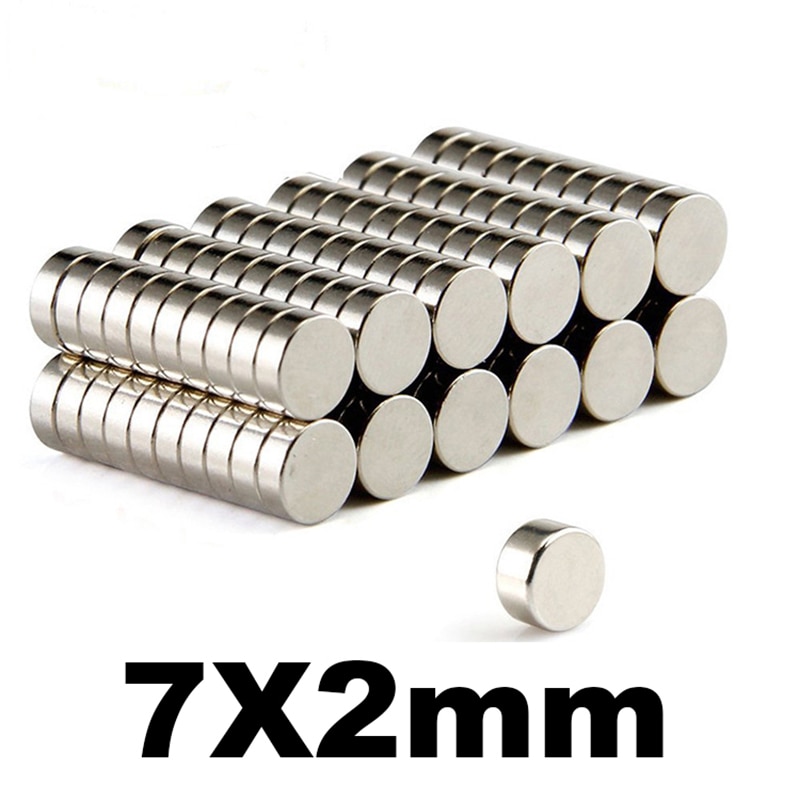 200/300/500pcs 7*2 mm Disc Neodymium magnet 7x2mm N35 Round NdFeB Dia 7x2 Powerful Strong Magnetic Magnets For Craft 7 mm x 2 mm