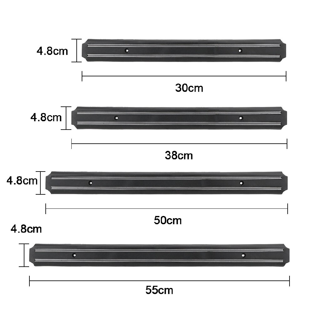 33-55 cm preto suporte de faca magnética suporte de parede tira magnética faca titular barra de cozinha faca bloco de armazenamento para faca de metal