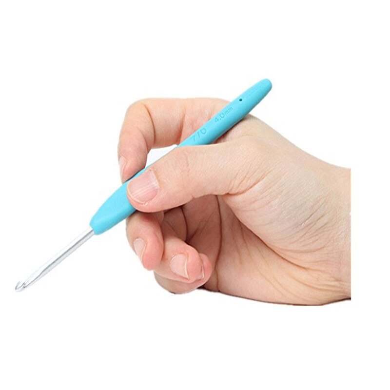 12 stk hæklenåle ergonomisk flerfarvet 2.0-8.0mm strikkepinde blødt gummihåndtag hæklenåle til garnvævning