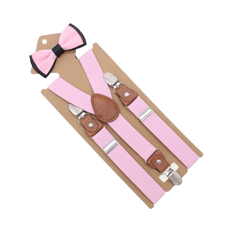 Boys Girls Kids Adjustable Elastic Y-back Braces Baby Suspenders Bow Tie Set Butterfly Necktie Wedding Ring Bear: 7