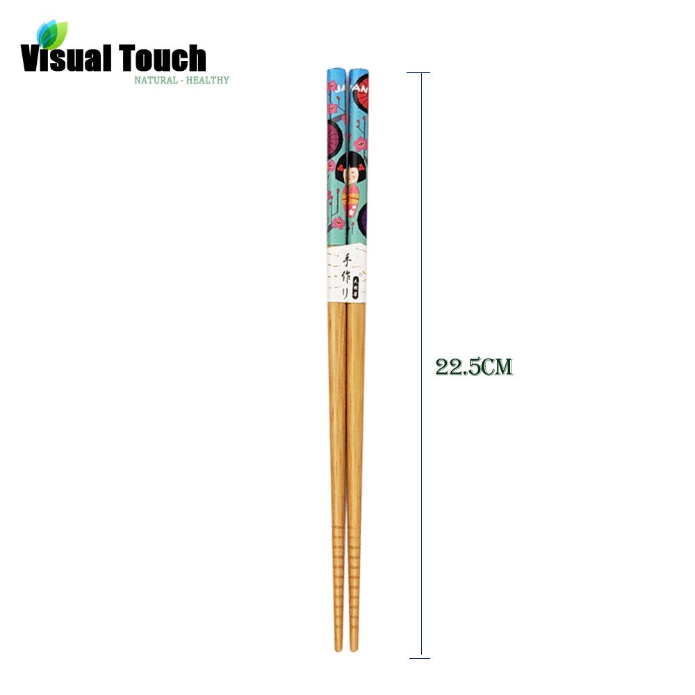 wizualny dotykać maskotka kot naturalny bambus pałeczki wielokrotnego użytku zastawa stołowa jadalnia japońnarty Chopstick Sushi pałeczki robić jedzenia zestaw prezentowy