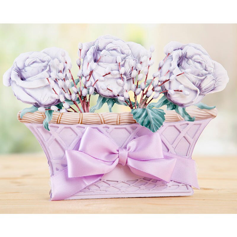 Maljakko wisteria viiniköynnös kukkia kantolaukku puita lauseita metallinleikkausmuotit itse tekemiseen scrapbooking paperikortit koriste käsitöitä