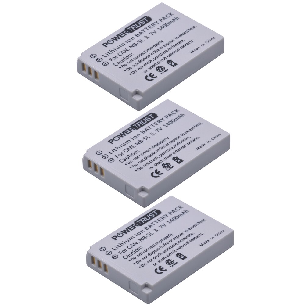 1Pcs NB-5L NB 5L NB5L Camera Battery + LCD USB Charger For Canon S110 SX200 SX210 SX220 SX230 IS HS IXUS 850 870 800 860 990: 3Battery