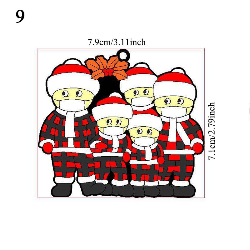 Mascarilla facial DIY de Navidad para Familia, decoración de árbol de Navidad con muñeco de nieve, adornos colgantes, decoración para el hogar,: 9