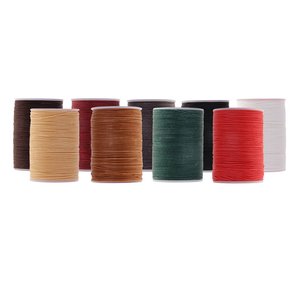 Cordón de hilo encerado de poliéster para costura de cuero, suministros de artesanía de joyería, 130 m/rollo, 0,5mm