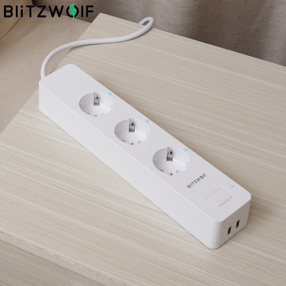 BlitzWolf BW-SHP9 3300W 15A 3 Socket Dual USB Slot 2.4GHz WiFi Smart Electrical Sockets Timer APP Remote Control Work with Alexa