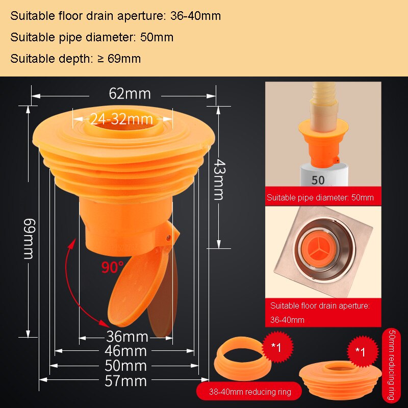 Desagüe de baño desodorante para desagüe de suelo, núcleo de drenaje, sello de sifón de fugas, tapón de bañera, accesorios para Fregadero, Rallo Desague Fregadero: C