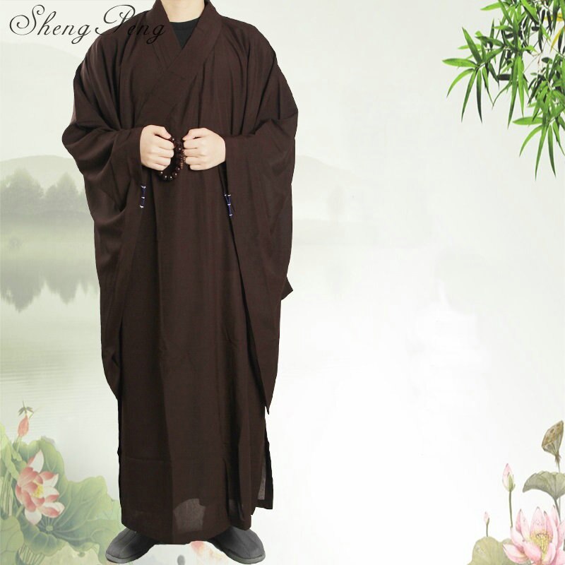 Buddhistisk munkekåbe meditationstøj shaolin munketøj buddhistisk kåbe buddhistisk munkedragt orientalsk kappe munkekåbe  cc209: 1 / 4xl