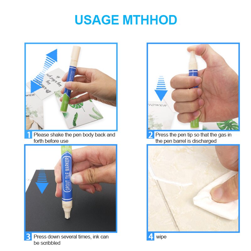 Tile Gap Repair Color Pen White Tile Refill Grout Pen Wall Porcelain Bathroom Paint Cleaner Waterproof Mouldproof Filling Agents