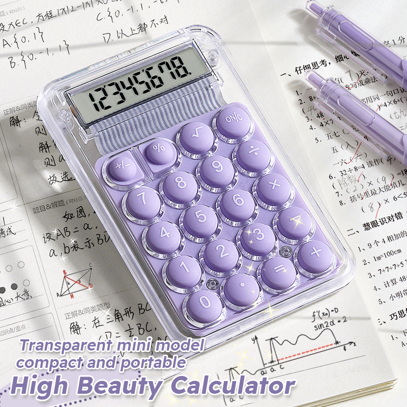 Calculadora silenciosa bonita, versión Mini, calculadora portátil pequeña auxiliar de aprendizaje, suministros para el regreso a la escuela, estudiantes/finanzas