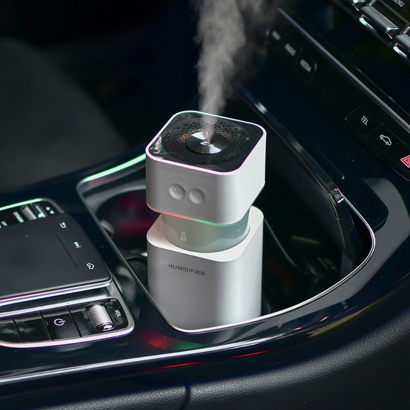 Vehicle Car Air Humidifier USB Charging Spin Discoloration Led Night Light 200mL Air Freshener Humidifier For Home Car Office