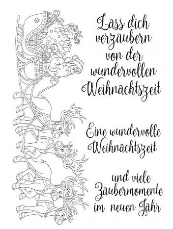 Jultomten med tyska ord genomskinliga tydliga stämplar för gör-det-själv scrapbooking/korttillverkning/kul juldekoration för barn  st0477