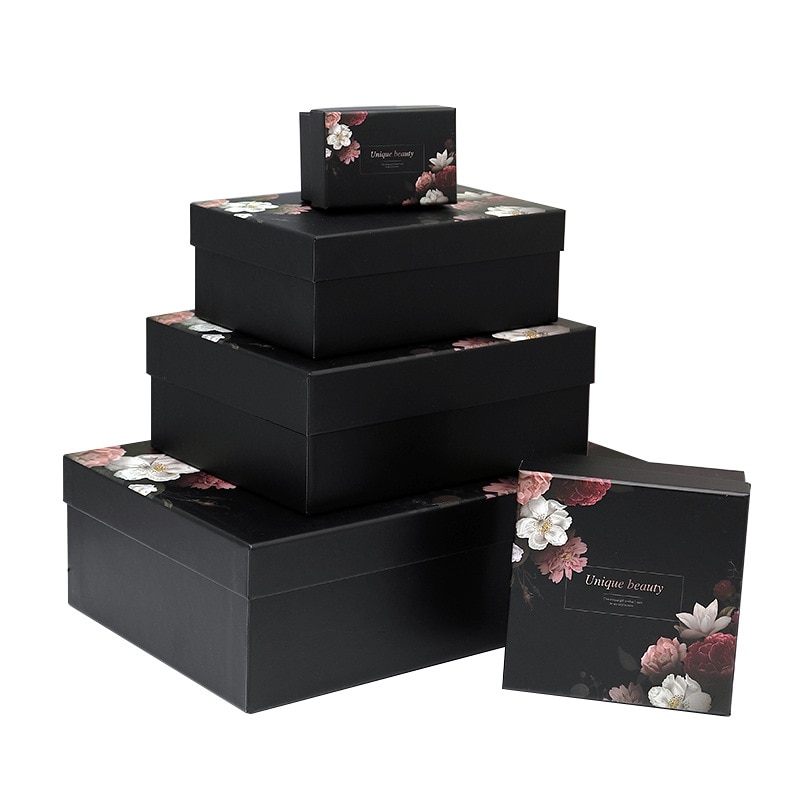 High-Grade Jewelry Display Box and Packaging for Lipstick Cosmetics Perfume Jewelry Bag Large Black Color Boxes Packaging