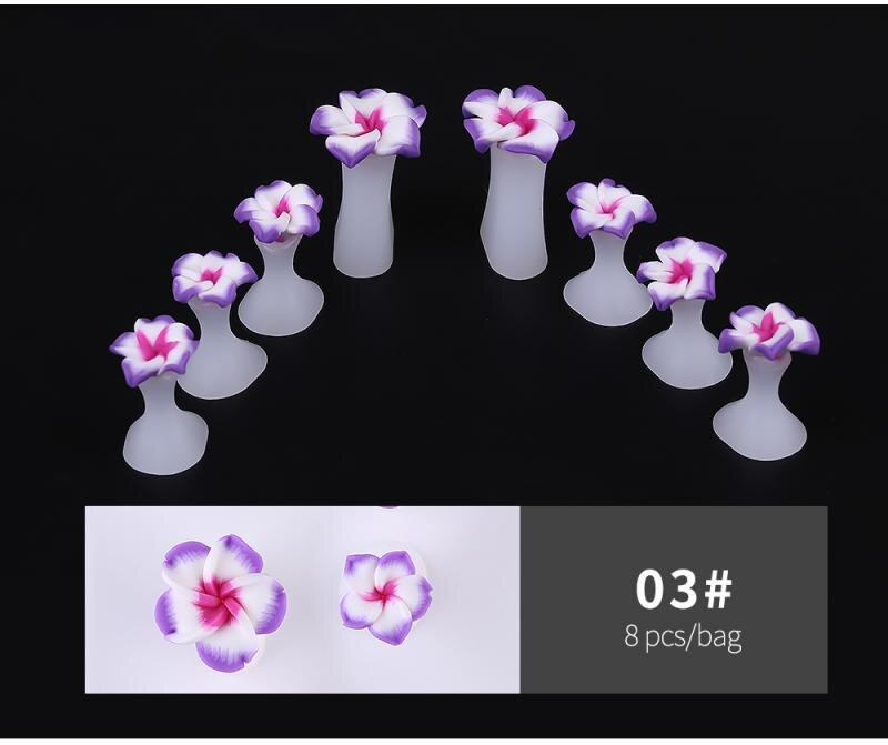 Separador de dedos de silicona suave para manicura y pedicura, divisor de dedos de pie, herramienta de Arte de uñas, soporte de flores, 8 Uds.