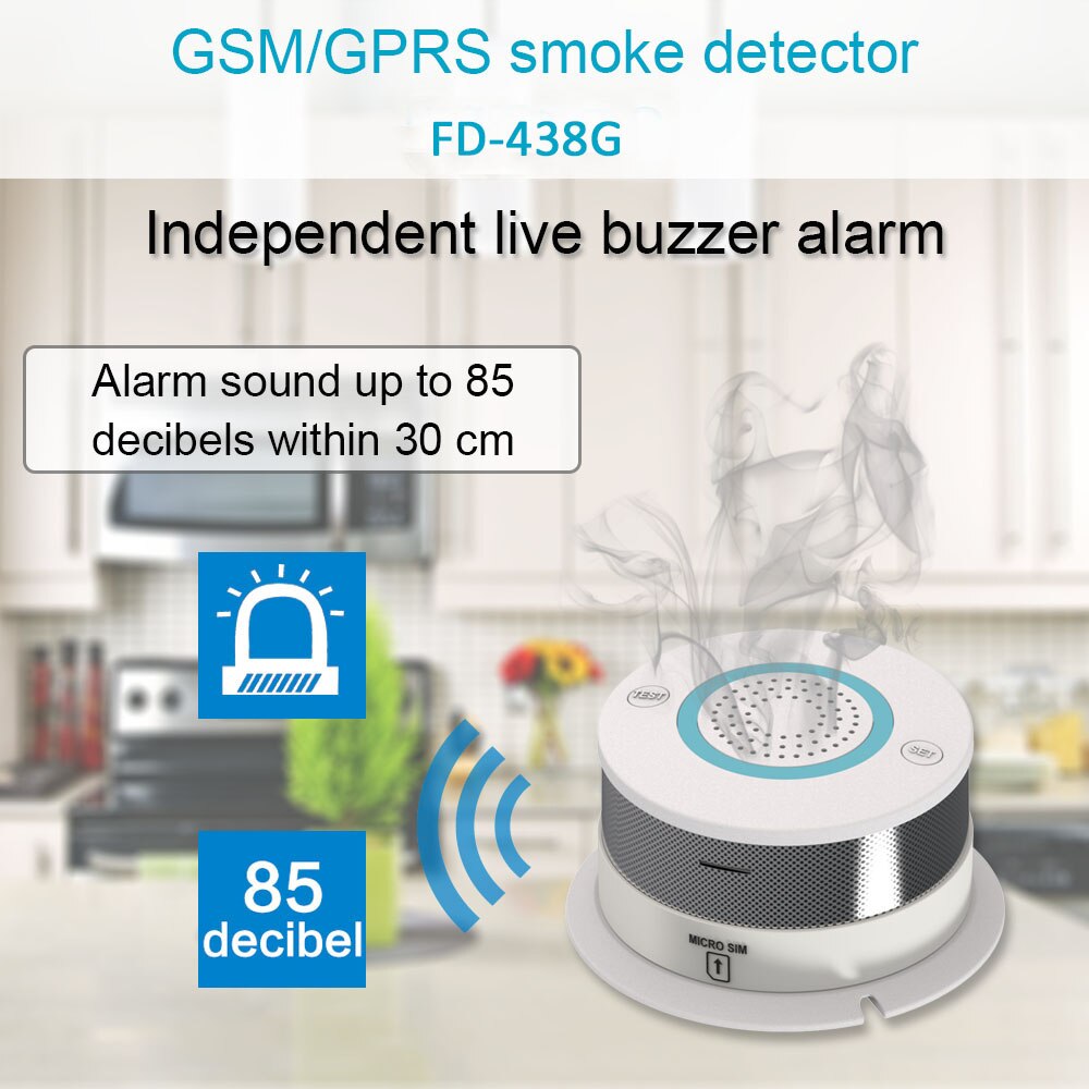 smart hjem sikkerhet trådløs brann røykvarsler alarm gsm gprs sms alarm system