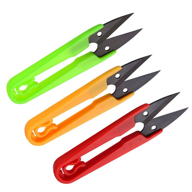 RORGETO-Tijeras de costura con mango de plástico, cortaúñas en forma de U, hilo de acero inoxidable, tijeras para bordar, herramientas de sastre, 1 pieza