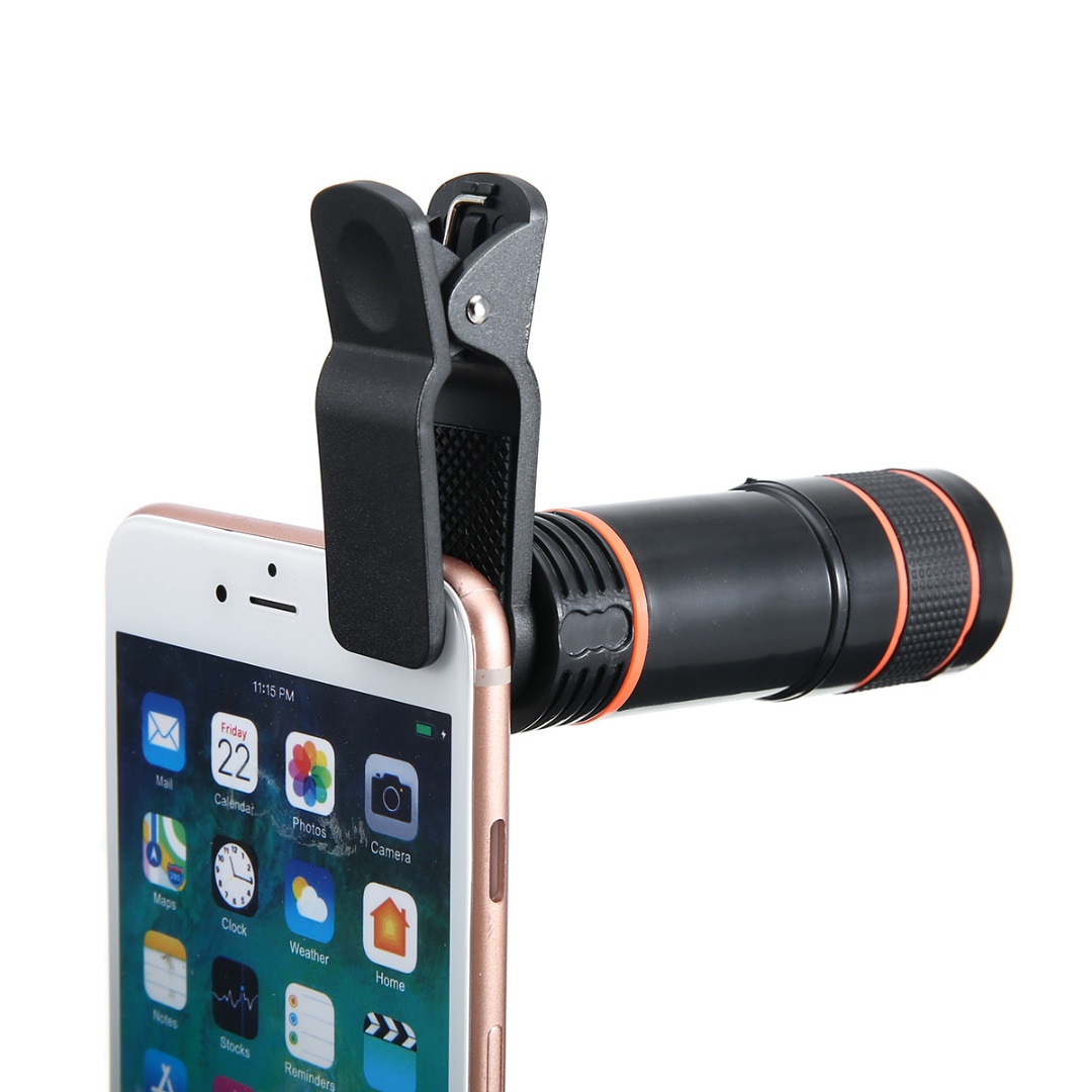 12X Long Zoom Clip-on Phone Lens Camera Optical Telescope Lens Universal For iOS Android Mobile Cell Smart Phone Accessory