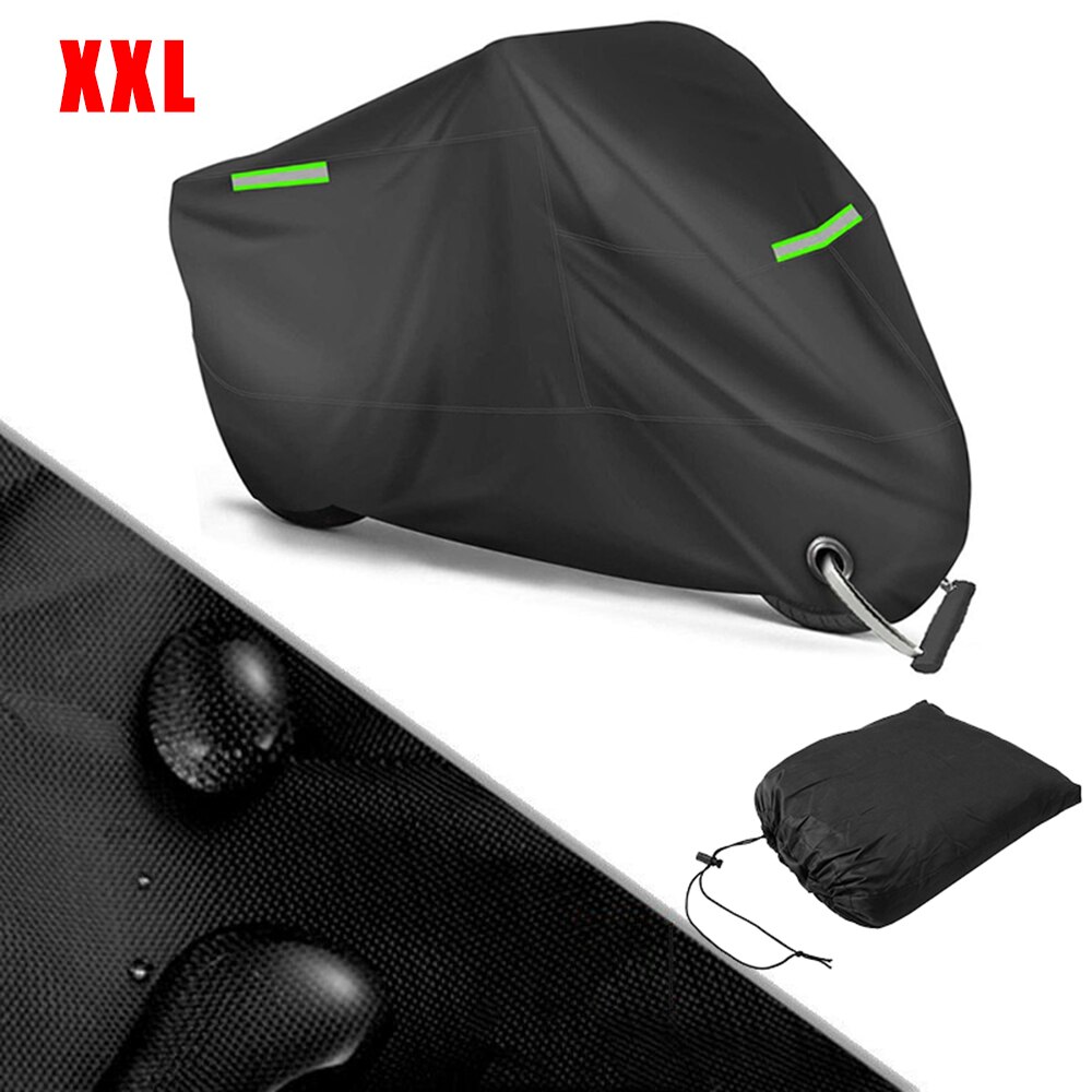 Zwarte motorhoes waterdicht xxl regen stof beschermer 27.00*23.00*7.00cm