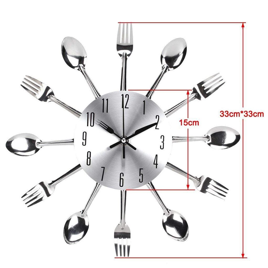 Cuisine créative horloge murale 3D moderne couverts cuisine cuillère fourchette horloge murale décalcomanie murale chambre décoration de la maison