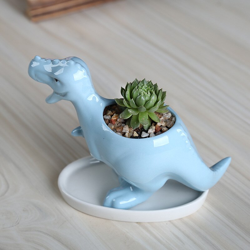 Cartoon desktop succulent bloempot schattige dinosaurus plantenpot vaas tuin mini macetas bonsai cactus plantenbakken voor huisdecoratie