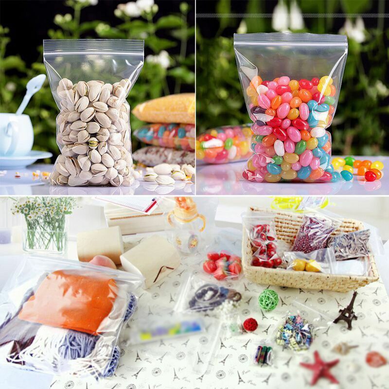 100 * wiederverschließbaren Postleitzahl-sperren Beutel Selbst Dichtung Klar Kunststoff Poly Ziplock Speicherung Lebensmittel Schmuck Kosmetik Kleine Teile Liefert Speicher tasche