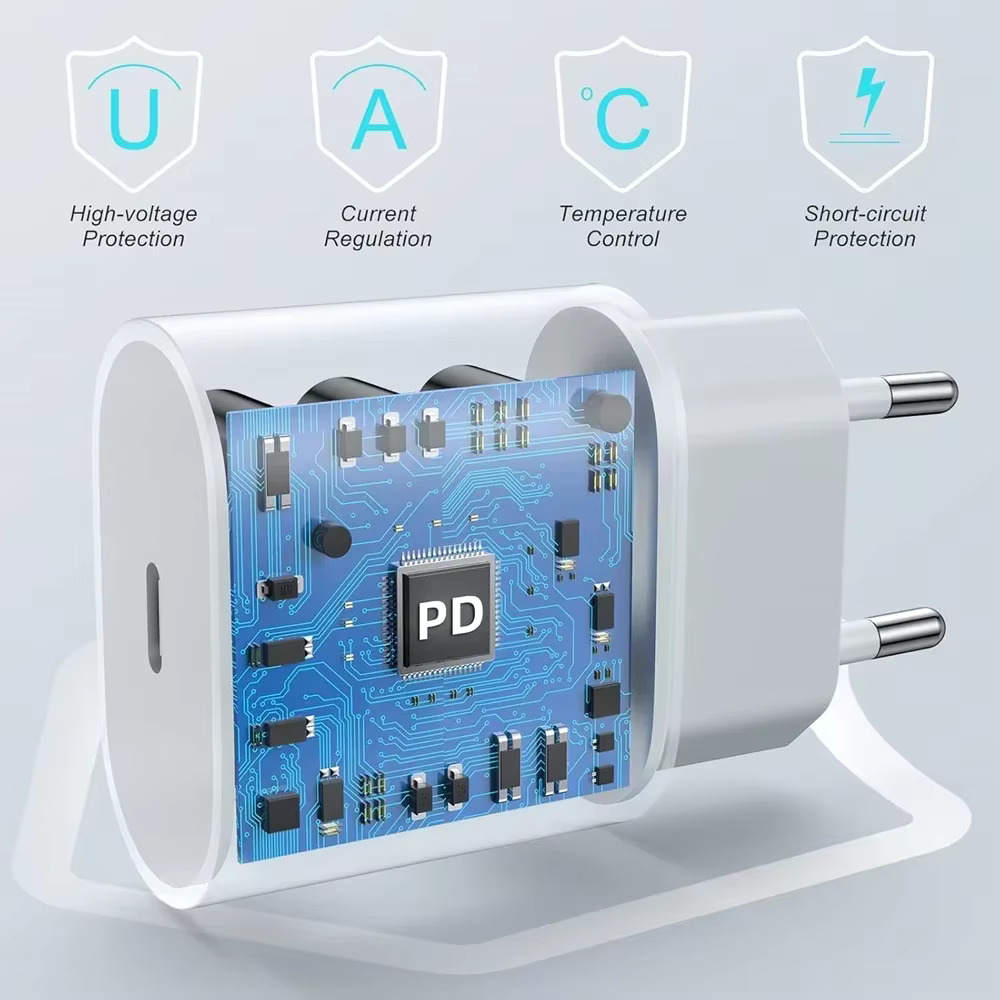 20W Fast Charger For Apple For iPhone 14 13 12 15 16 Pro Max X XS XR Quick Charger Phone Adapter USB C Type C Fast Charge Cable