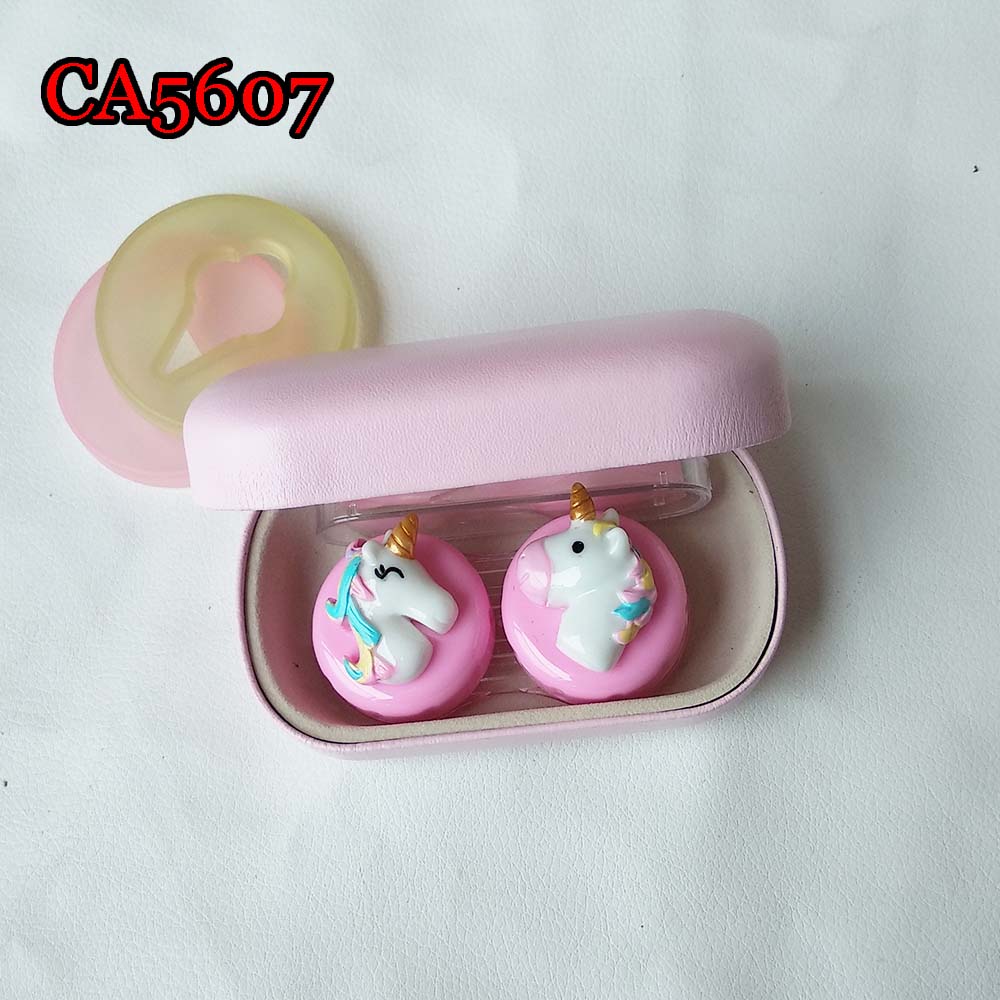 Étui de lentilles de Contact licorne, boîte de lentilles de Contact pour femmes et hommes, yeux, conteneur de lentilles de Contact, joli Kit de voyage, boîte CA5607: 5607 pink