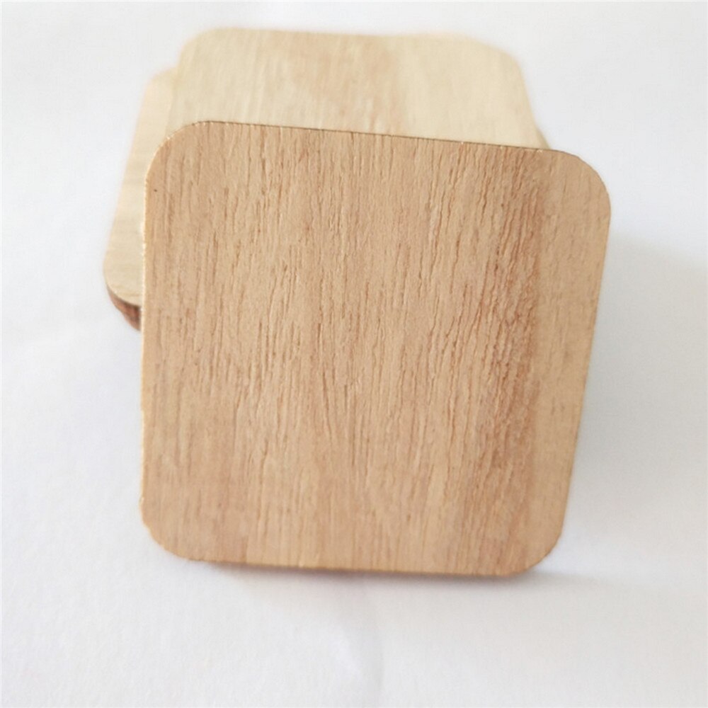 100pcs/set 50MM 60MM Square Round Corner Wooden Chips Blank Decorative Wood Board DIY Craft Accessories