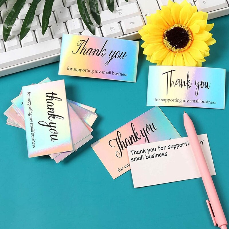 50Pcs/Pack Thank You for Supporting My Small Business Cards Customer Thank You for your order Card Greeting for Party