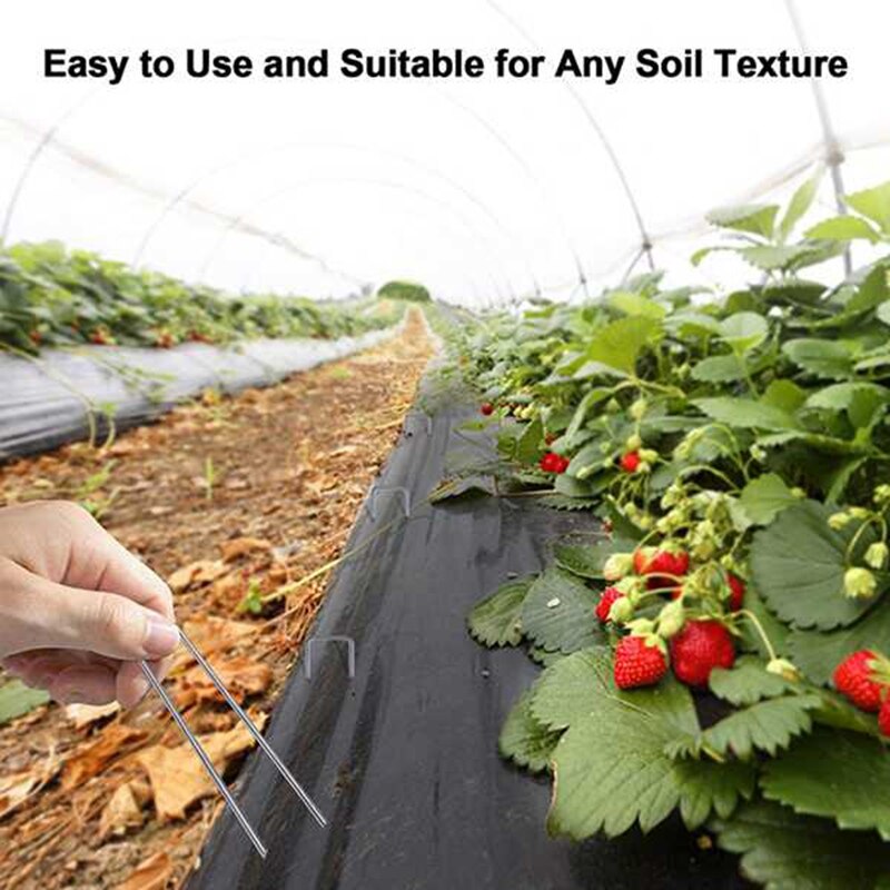 Landscape Nails, 6-Inch Garden Nails with Black Mats, for Barriers, Plant Piles, Ground Cover Plants