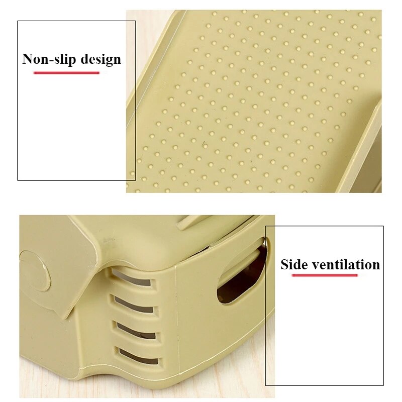 10pcs Adjustable Shoe Rack Shoe Organizer Support Saving Cabinet Closet Shoe Stand Shoes Storage Rack Shoe Box