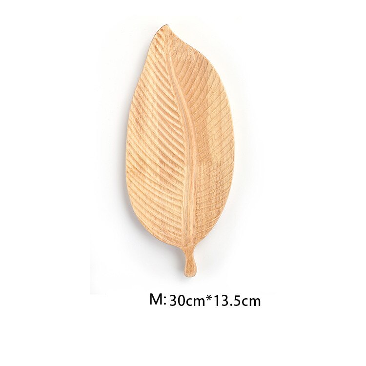 Solid Wood Leaf Dinner plates Snack Fruit Dry Fruit Plate High Handmade Sushi Tea Tray Dessert Dinner Plate Tableware: 2