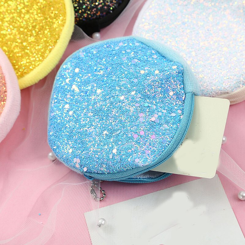 Women Mini Coin Bag Sequined Wallet Bag Card Bag Wallet Zero Children's Bag Key Case Party Evening Headphone Storage Bag