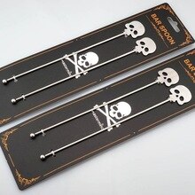 2 stuks roestvrijstalen koffielepels in de vorm van een schedel, koffiemixers, lepels in de vorm van een schedel, roerstaafjes, keukengereedschap