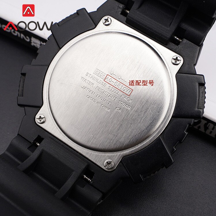 Resin Strap Bezel for Casio AQ-S810W AQS810 Sport Waterproof Men Replacement Bracelet Watch Band Protective Case Transparent