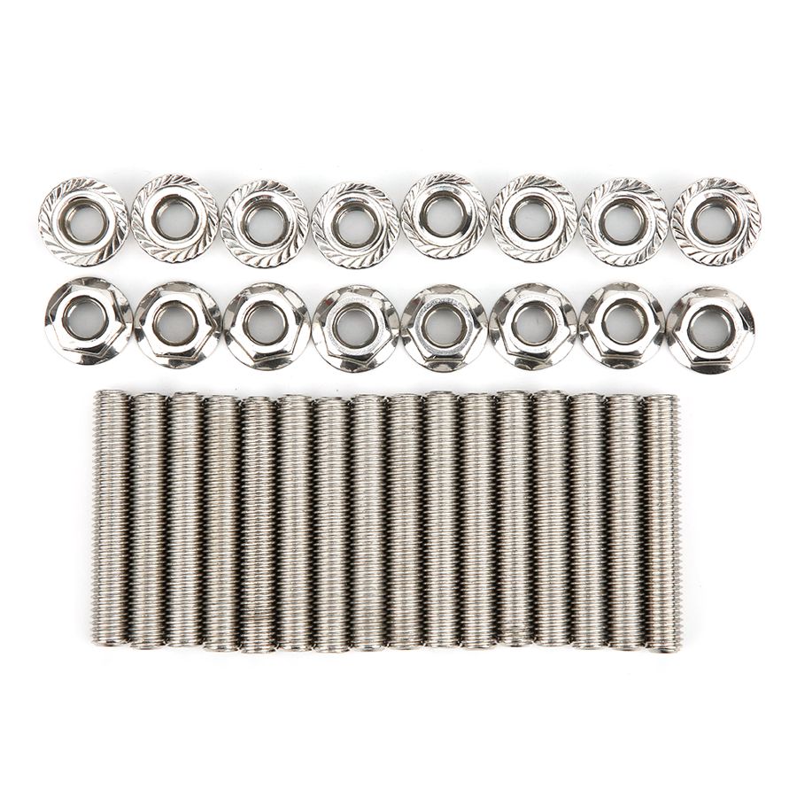 Exhaust Manifold Stud Bolt Kit Car Accessory Fit for Ford 4.6L & 5.4L V8 Engine Car Manifold Bolts Aluminum Silver Connector