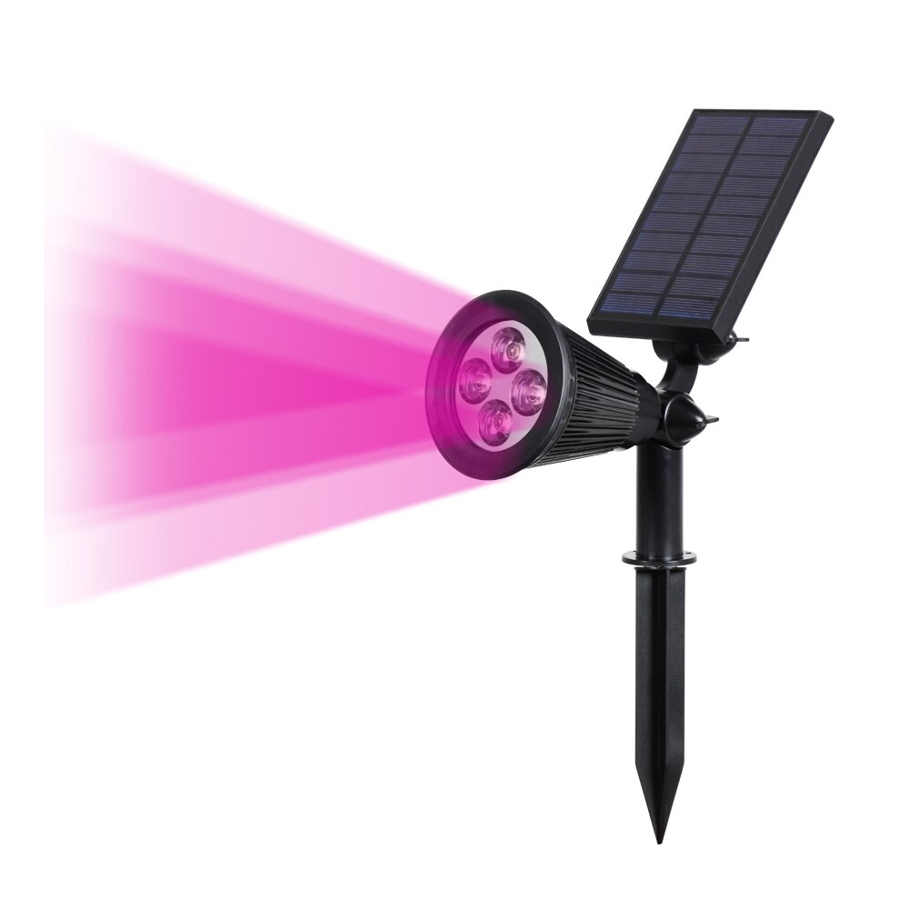 T-SUNRISE Solar Lamp Waterdicht IP65 Outdoor Tuin Gazon Lamp Landschap Wandlampen 4LED/7LED Diverse Kleuren Zonne-verlichting: Pink