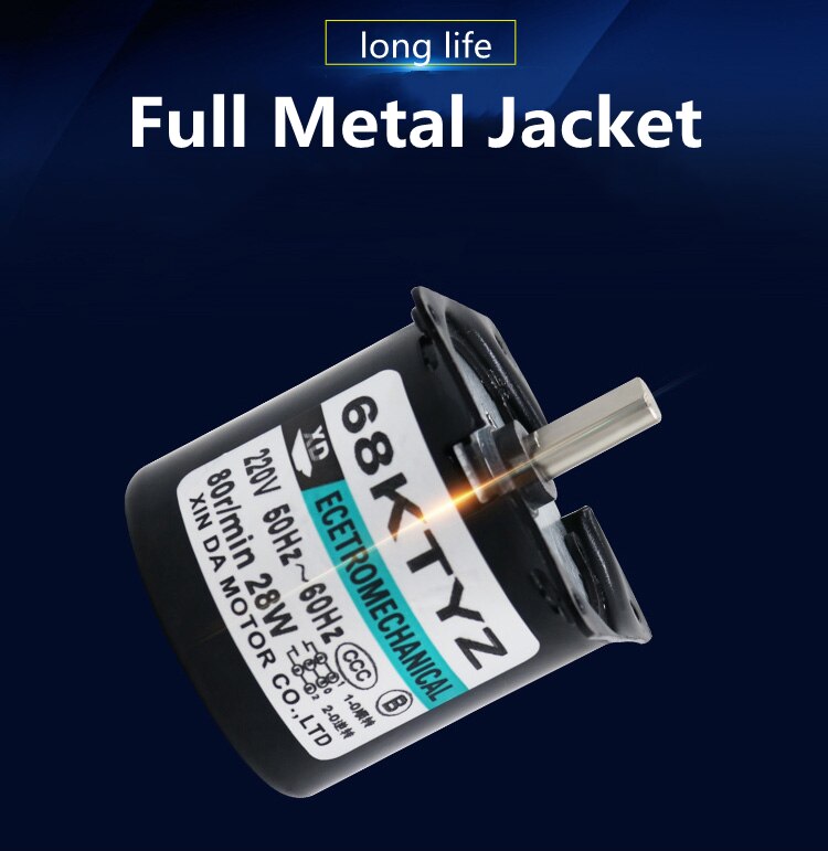 68KTYZ eccentric shaft permanent magnet synchronous AC motor 220V28W2.5rpm-80rpm CW CCW motor
