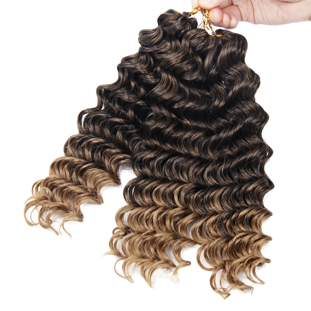 Ombre Braiding Hair Synthetic Hair Braids Extensions 3pieces/pack 10'' Freetress Deep Wave Crochet Hair Braid Afro Hair Braids