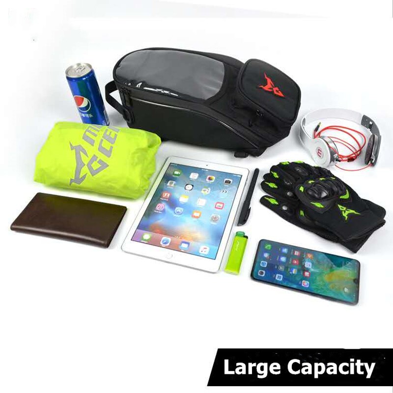 Bolsa de tanque de Motor a prueba de agua para teléfono, bolso de hombro para motocicleta, bolsa de tanque de combustible para Motocross, mochila magnética, color negro